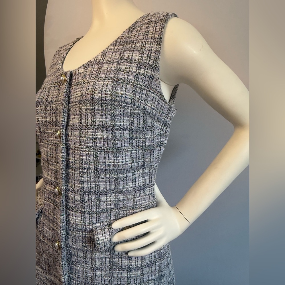 Monteau Black and Gray Tweed Mini Dress - Picture 2 of 6